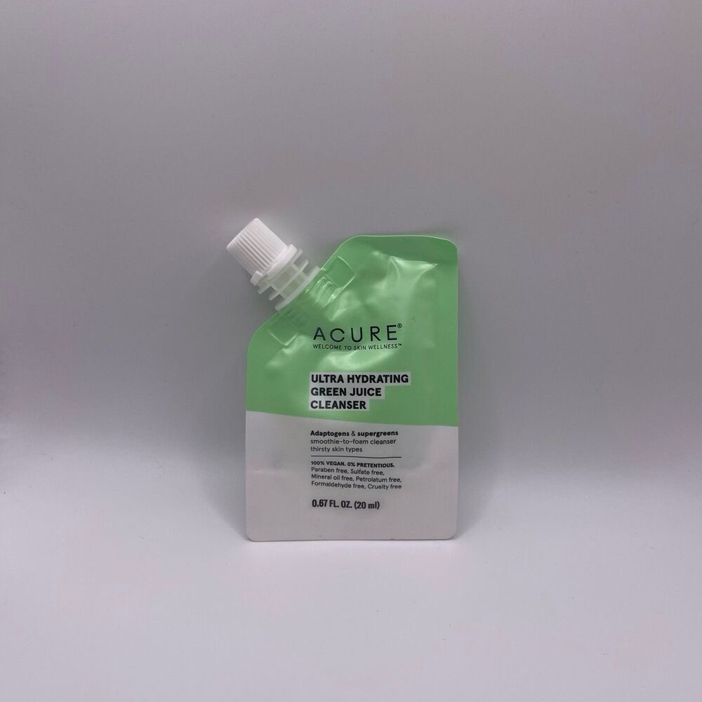 Acure Ultra Hydrating Green Juice Face Cleanser Travel Pouch